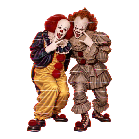 Clown to Clown Communication Sticker — Funny Pennywise IT Clowns — White