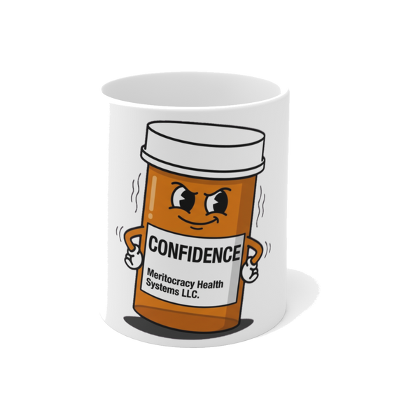 Confidence Rx Fake Prescription Mug — Funny Tech Bro Gift