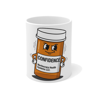 Confidence Rx Fake Prescription Mug — Funny Tech Bro Gift