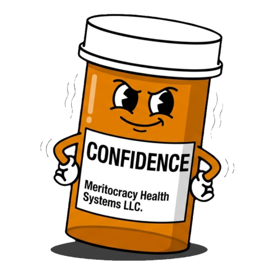 Confidence (Rx) Pill Bottle Sticker - Funny Tech Bro Decal