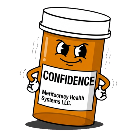 Confidence (Rx) Pill Bottle Sticker - Funny Tech Bro Decal