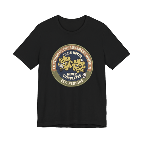 Continuous Improvement Division T-Shirt - Funny Corporate Tee — Black