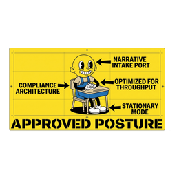 Correct Seating Posture For Re-Education — Funny Dystopian Sticker