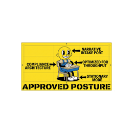 Correct Seating Posture For Re-Education — Funny Dystopian Sticker