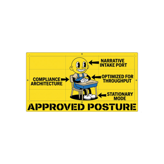 Correct Seating Posture For Re-Education — Funny Dystopian Sticker