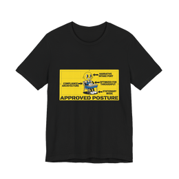 Correct Seating Posture For Re-Education Funny Dystopian T-Shirt