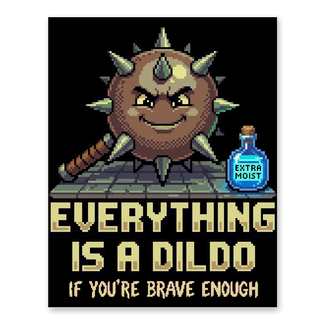 Critical Bravery Poster — Funny D&D RPG Gamer Wall Art