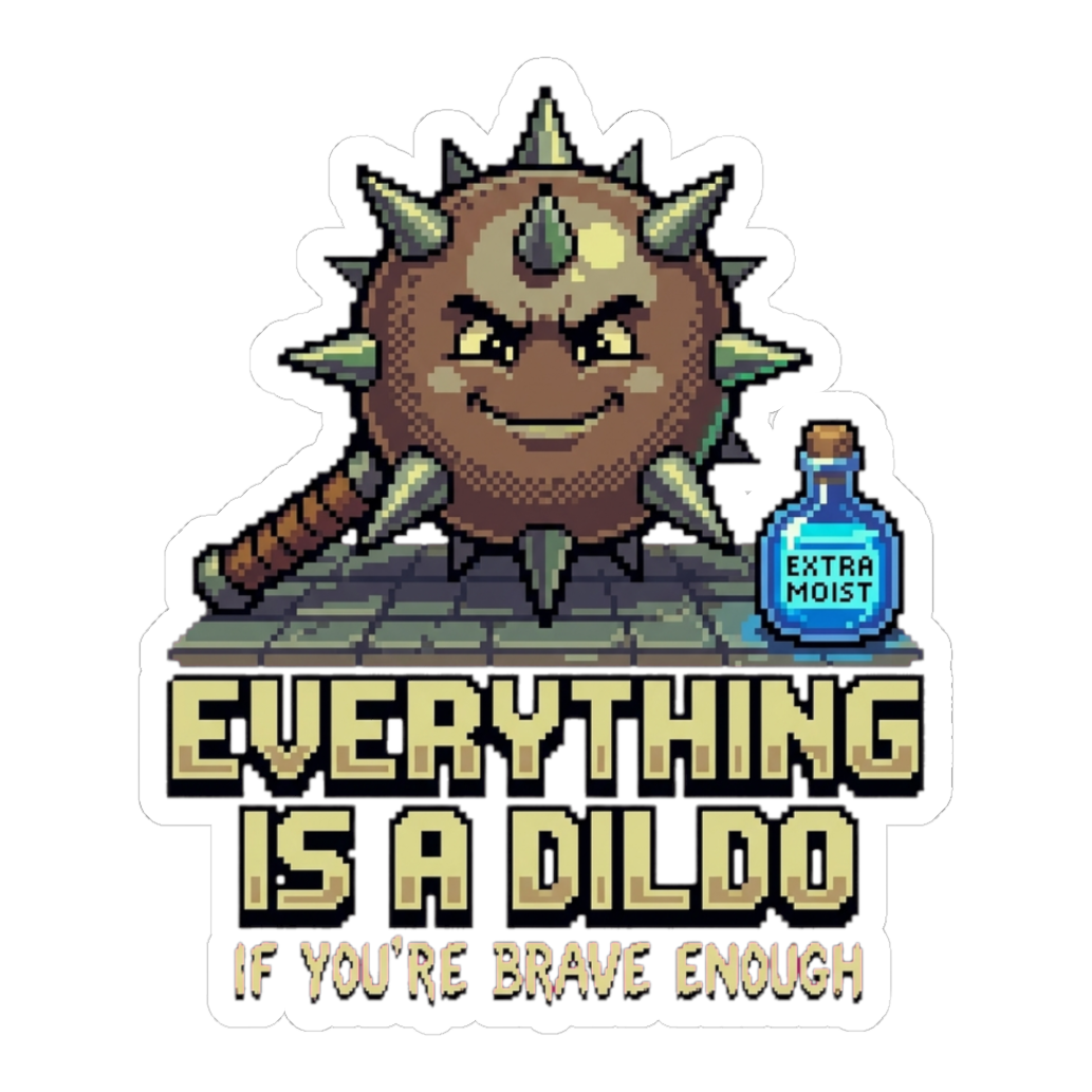 Critical Bravery Sticker — Funny Tabletop RPG Joke — White