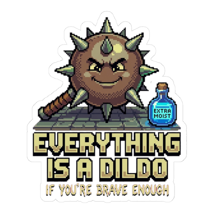 Critical Bravery Sticker — Funny D&D RPG Joke — White