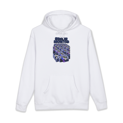 Cubicle Rigor Mortis Hoodie — Funny Rigor Mortis Office Job — White