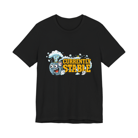 Currently Stable — Funny Burnout Graphic Tee — Black