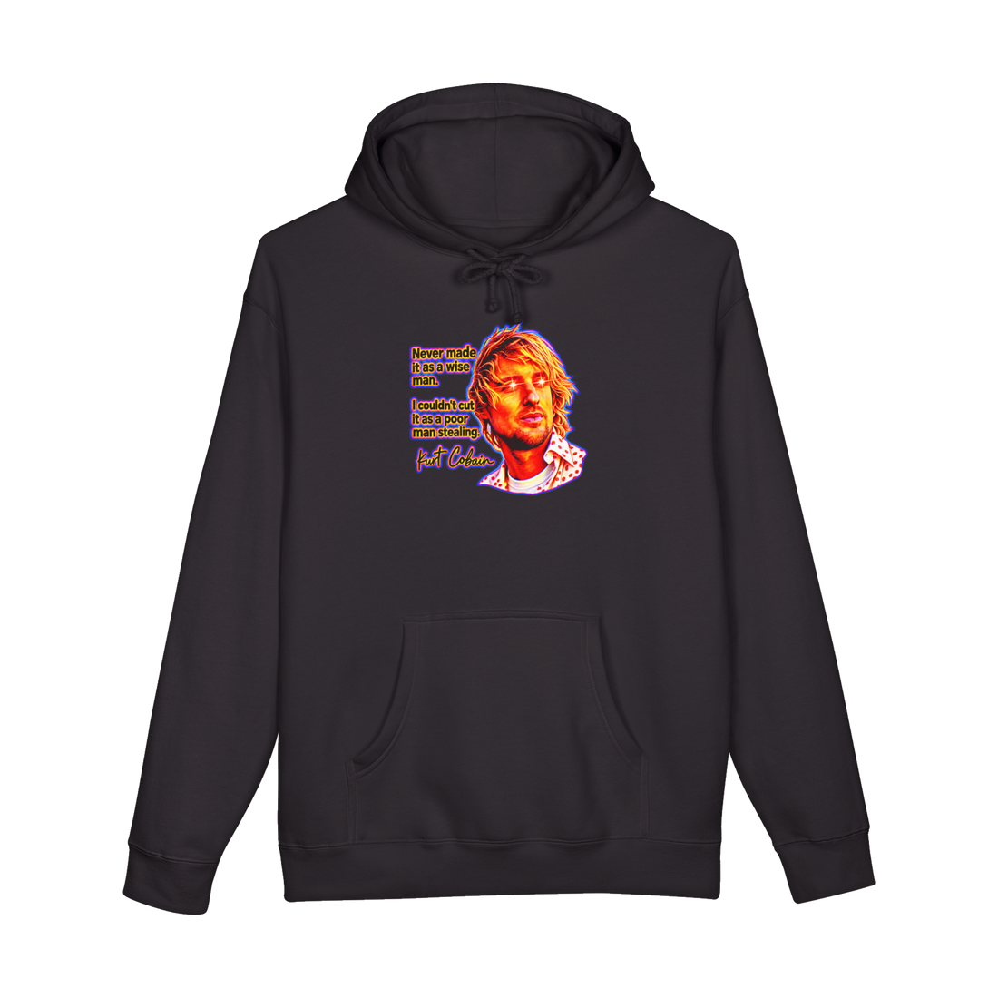 Deep Fried Kurt Cobain Quote Hoodie — Nickelback Meme Owen Wilson — Black