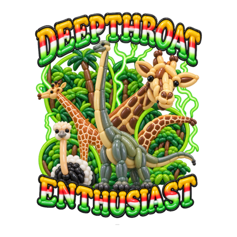 Deepthroat Enthusiast Sticker — Balloon Animals 90S Bootleg Double — White