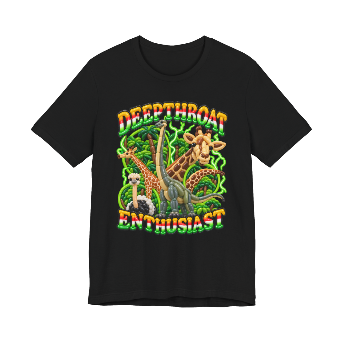 Deepthroat Enthusiast T-Shirt — Balloon Animals 90S Bootleg Double — Black