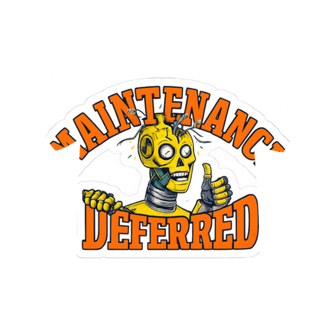 Deferred Maintenance — Funny Crash Test Dummy Sticker