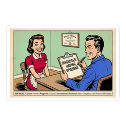 Diagnosed: Having Opinions Sticker — Funny Feminist Decal