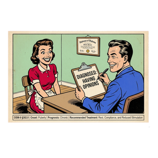 Diagnosed: Having Opinions Sticker — Funny Feminist Decal