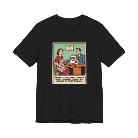 Diagnosed: Having Opinions — Funny Feminist Tee — Black