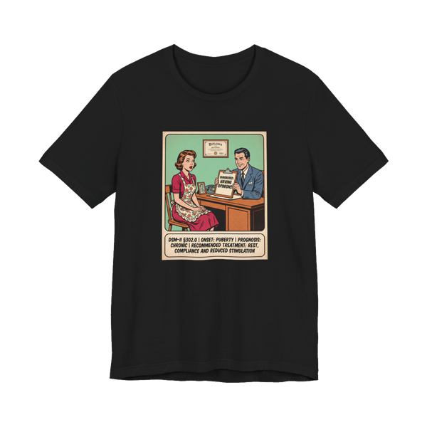 Diagnosed: Having Opinions — Funny Feminist Tee — Black
