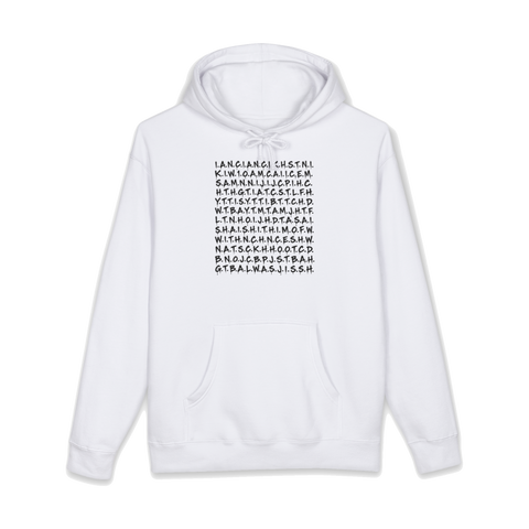 Dripping Chicanery Hoodie — Funny Dripping Acronym Letters — White