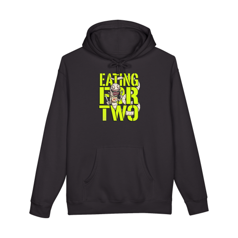 Eating For Two Tapeworm — Funny Maternity Hoodie — Black