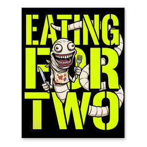 Eating For Two Tapeworm Funny Fake Pregnancy Poster