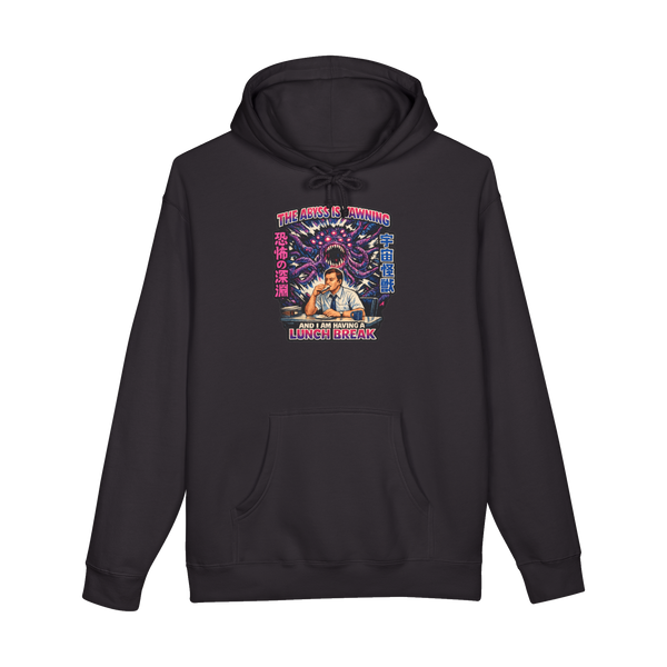 Sad Desk Salad Hoodie — Eldritch Cosmic Horror Manga Art — Black