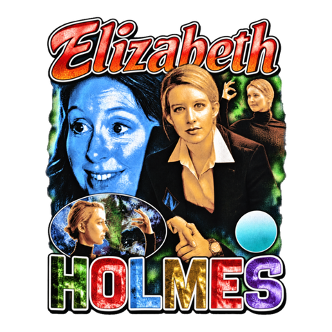 Elizabeth Holmes Rap Tribute Sticker — Funny Elizabeth Holmes Theranos — White