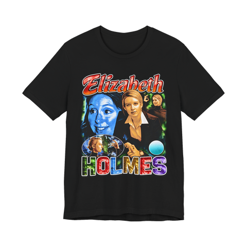 Elizabeth Holmes Rap Tribute T-Shirt — Funny Elizabeth Holmes Theranos — Black