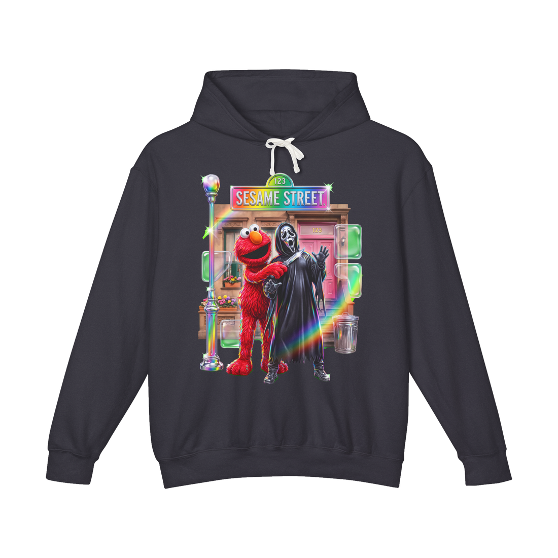 Elmo Has The Knife Hoodie — Funny Elmo Ghostface Sesame Street Scream — Black