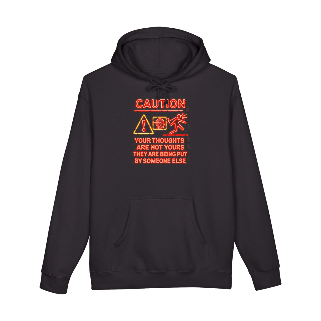 External Thought Insertion Alert Hoodie — Funny Mind Control — Black