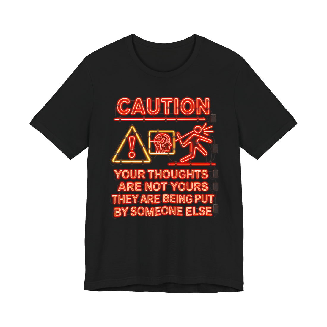 External Thought Insertion Alert T-Shirt — Funny Mind Control — Black
