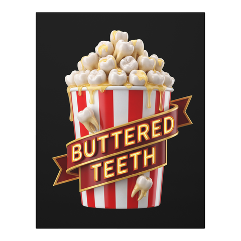 Extra Butter Molars — Weird Popcorn Teeth Wall Art — 0.75''