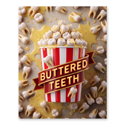 Extra Butter Molars Weird Dental Art Poster