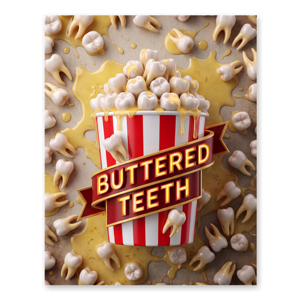 Extra Butter Molars Weird Dental Art Poster