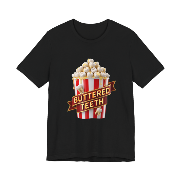 Extra Butter Molars — Creepy Movie Theater Graphic Tee — Black