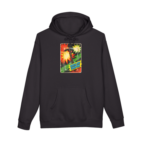 Extreme Savings Smash & Grab Bar hoodie featuring a crowbar in a neon 90s action figure blister pack