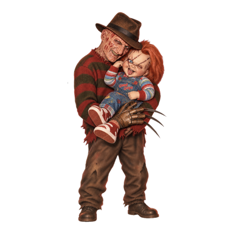 Family Portrait 1988 Sticker — Funny Freddy Krueger Chucky — White