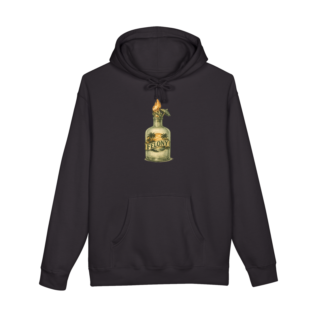 Felony Island Reserve — Molotov Cocktail Vacation Hoodie — Black