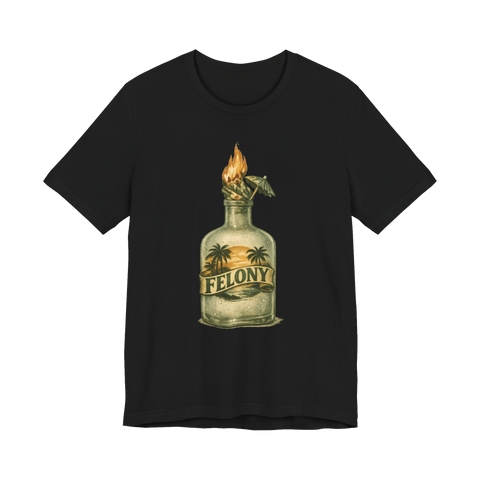 Felony Island Reserve — Funny OOO Molotov Shirt — Black