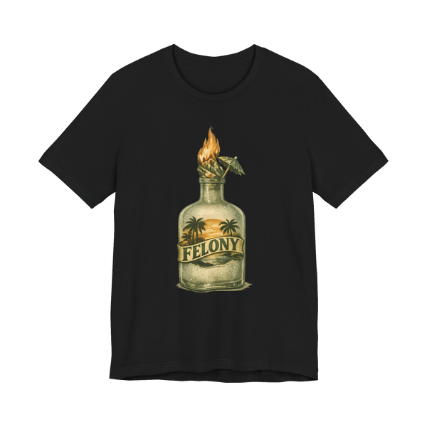 Felony Island Reserve — Funny OOO Molotov Shirt — Black
