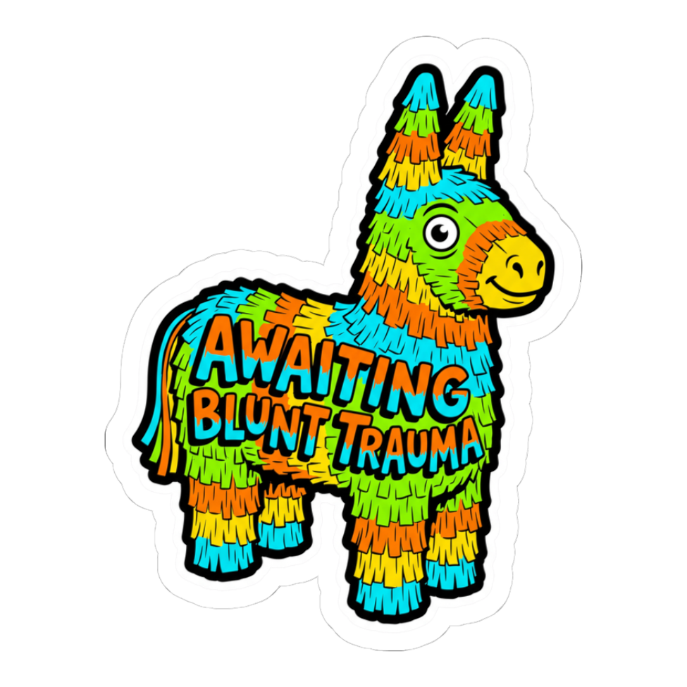 Festive Beating Receptacle — Funny Piñata Burnout Sticker