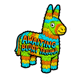 Festive Beating Receptacle — Funny Piñata Burnout Sticker