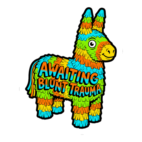 Festive Beating Receptacle — Funny Piñata Burnout Sticker