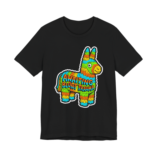 Festive Beating Receptacle — Funny Existential Piñata Tee — Black