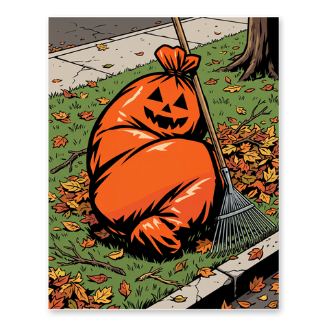 Festive Yard Waste Poster — Funny True Crime Halloween Art