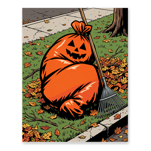 Festive Yard Waste Poster — Funny True Crime Halloween Art
