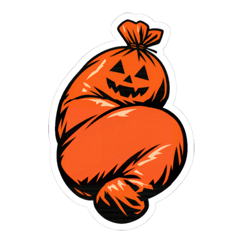 Festive Yard Waste Sticker — Spooky Season Opens Autumn True Crime — White