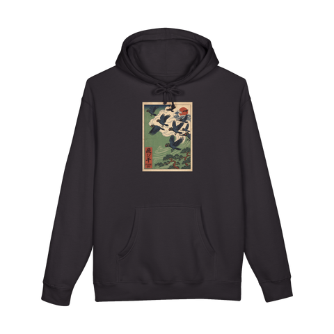 Flock Off — Birds Aren't Real Crow Hoodie — Black