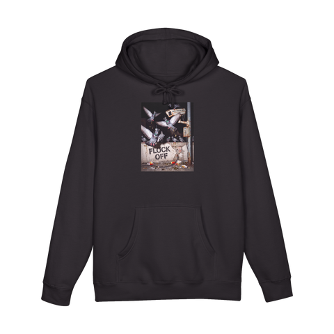 Flock Off Anti-Surveillance Pigeon Hoodie — Black